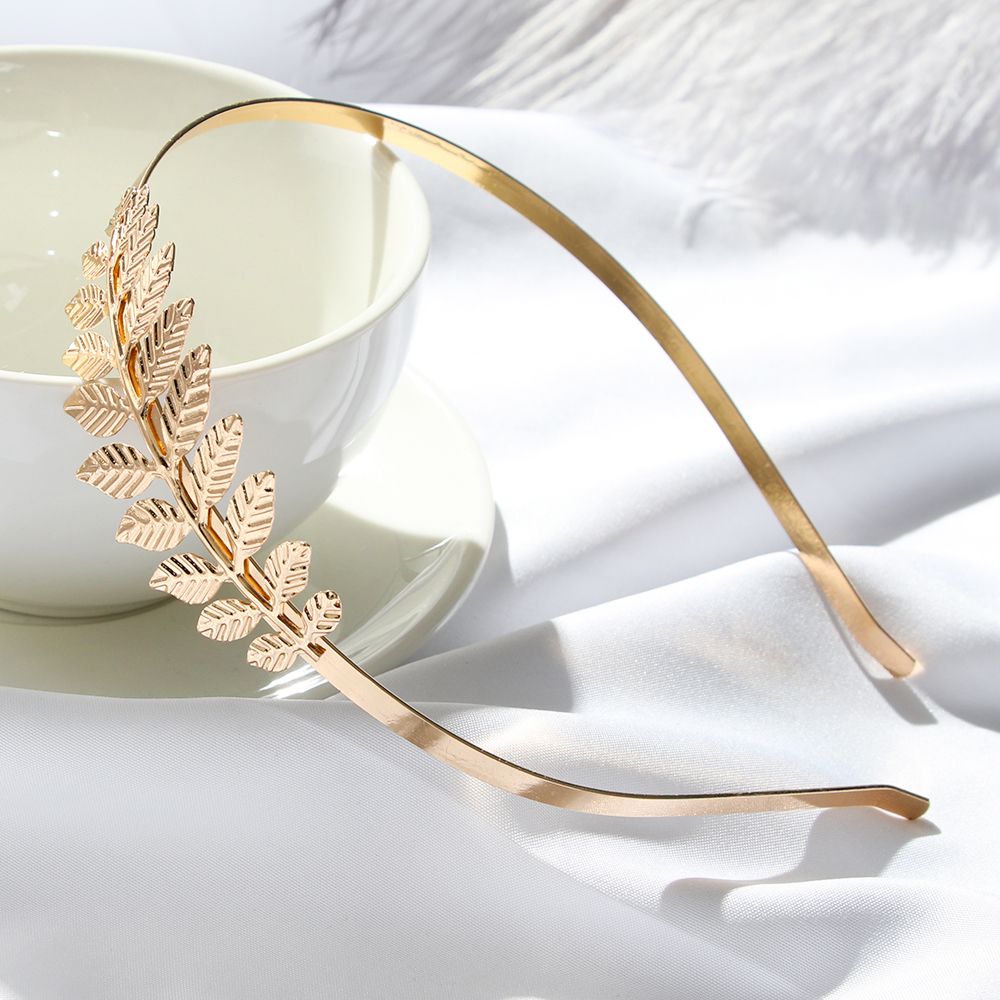 Goldene Kopfbedeckung Haarschmuck Haarreif Hochzeits-Haarkrone Blätter Haarbänder Braut-Kopfschmuck