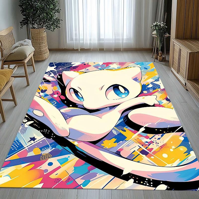Kawaii Pokemon Pikachu Cartoon Living Room Non-Slip Area Rug Soft Carpet for Bedroom Kids Playroom Sofa,Home Decor Doormat Gift