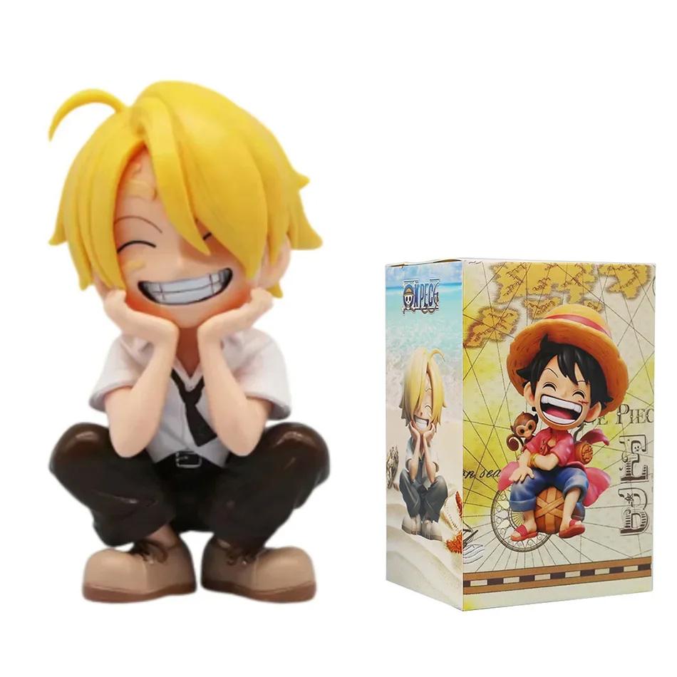 One Piece Handheld Luffy Solon Portgas·D· Ace Sitting Yamato Q-Version Trendy Play Cartoon Anime Car Ornament Peripheral Gifts