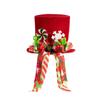 Christmas Tree Topper Red Velvet Top Hat with and Star for Holiday Home Decor