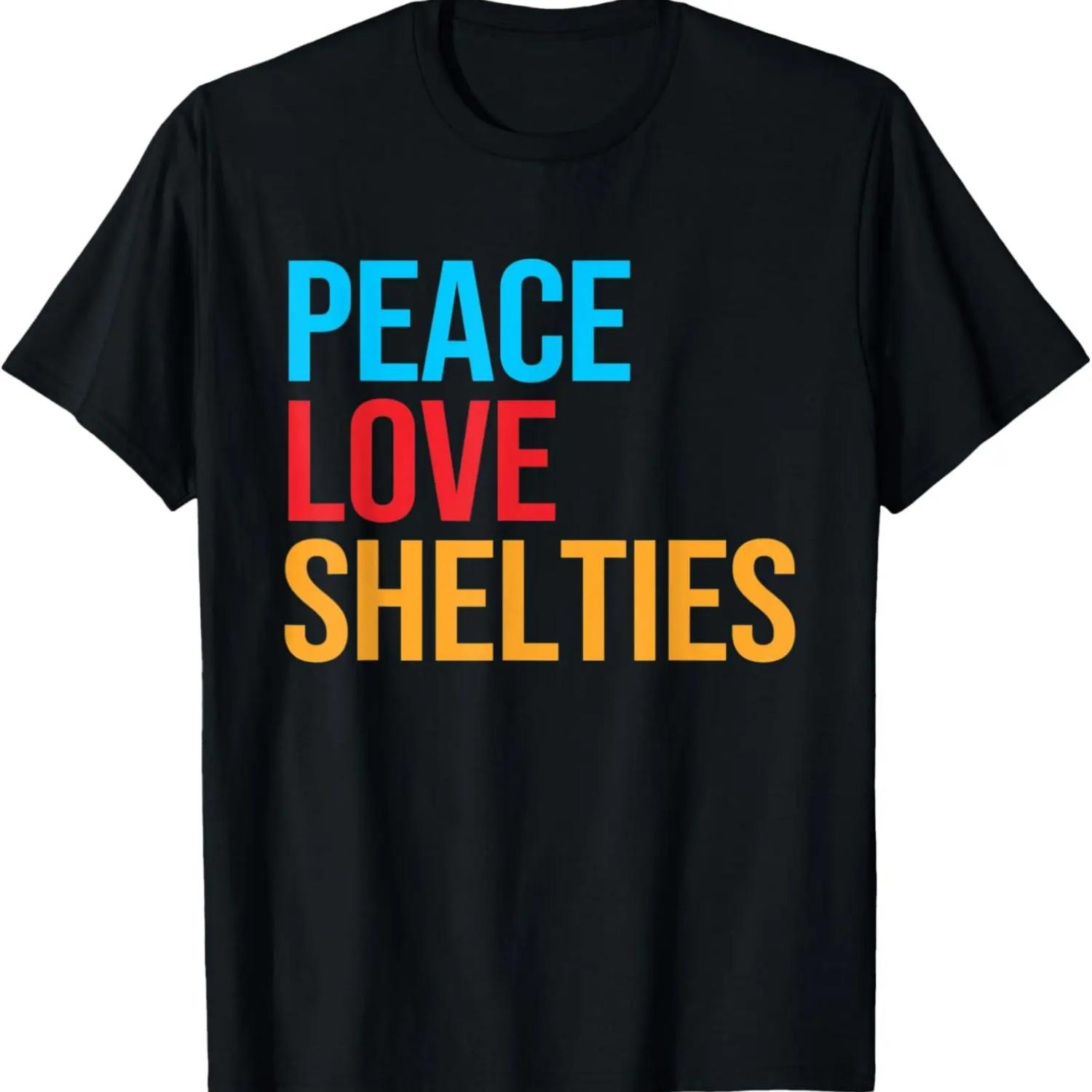 Peace Love Sheltie T-Shirt S чёрный