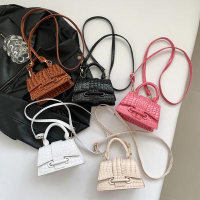 Candy Color Personalized Lock Texture Spring Casual and Fashionable Plaid One-shoulder Hand-slide Small Square Bag