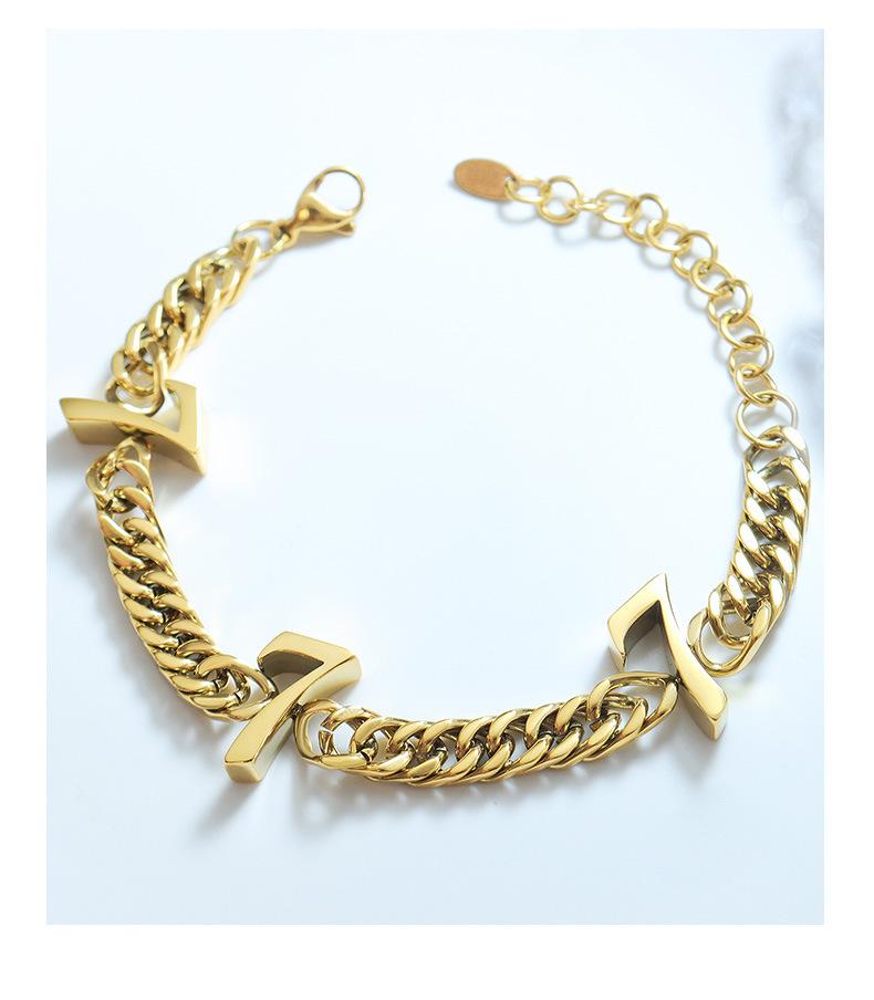 European-American Hip Hop Cuban Link Bracelet - 18K Gold-Plated Titanium Steel, Trendy Statement Jewelry