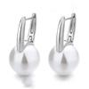Vintage Female Earrings  Sterling Silver Round Pearl Small Earrings for Women Promise Love Wedding  Pendientes Bijoux