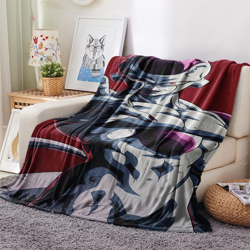 1PC Frieza Patterned Flannel Blanket Suitable For All Seasons For Home Decor Warmth And Comfort Gifts Holiday Present