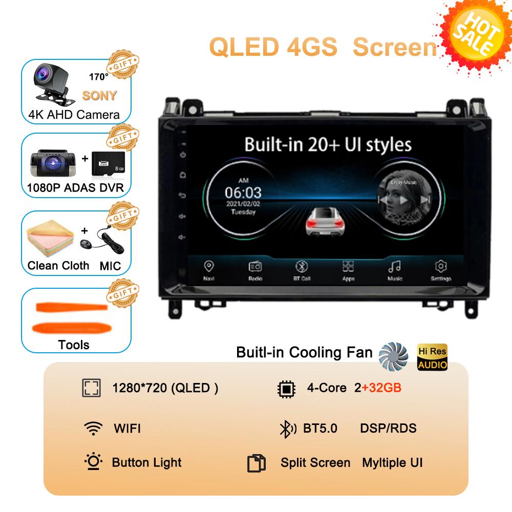 Android 14 Car Radio 9'' For Mercedes Benz B200 Sprinter W906 W639 AB Class W169 W245 Viano Vito Multimedia GPS DVD Video Player