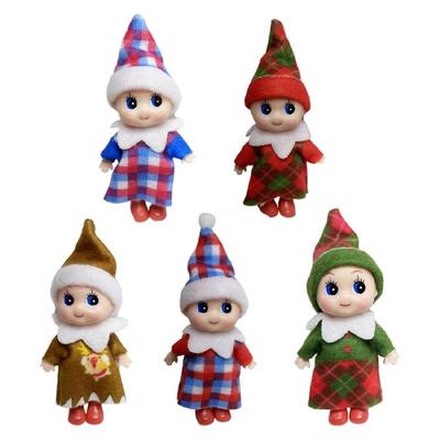 Christmas Baby Elf Doll Minaiture Ornament Decorative Accent For Table Shelf Mantels Decorations Holiday Party Gift