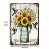 1PC Sunflower Hummingbird Metal Tin Sign, Rustic Farmhouse Wall Decor With Quote Enjoy The Little Things