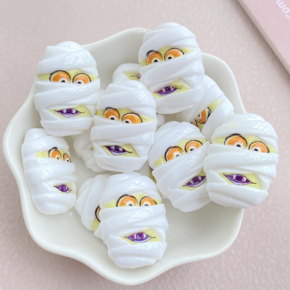 

8Pcs New Models Resin Cute Cartoon Halloween Series Flat Bottom Scrapbook Diy Jewelry Hair Clips Phone Case Ornament Accessories