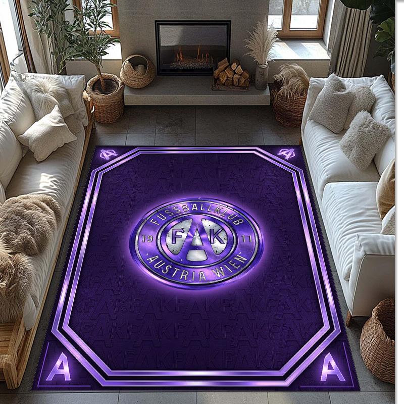 Austria Wien FC Soccer Football Pattern Soft Area Rug Non Slip Indoor Floor Carpet Sports Decor Mat for Bedroom