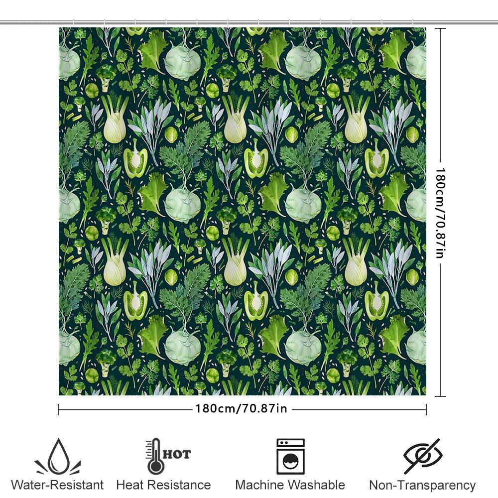 Botanical Shower Curtain Farmhouse Greenery Leaf Pattern Nature Decor Bathroom Fabric Waterproof Vintage Style Modern Home Texti
