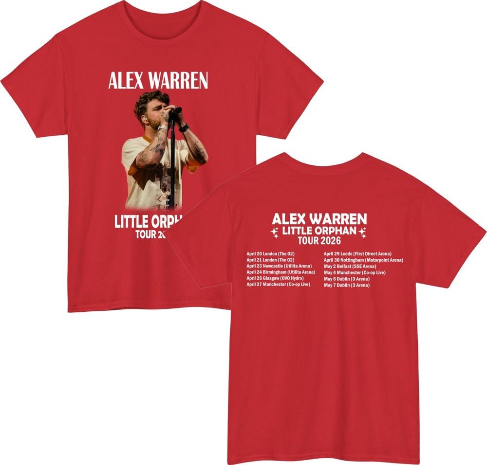 Alex Warren UK Tour 2026 TShirt Rock Band Music Dates Music Fan Top S
