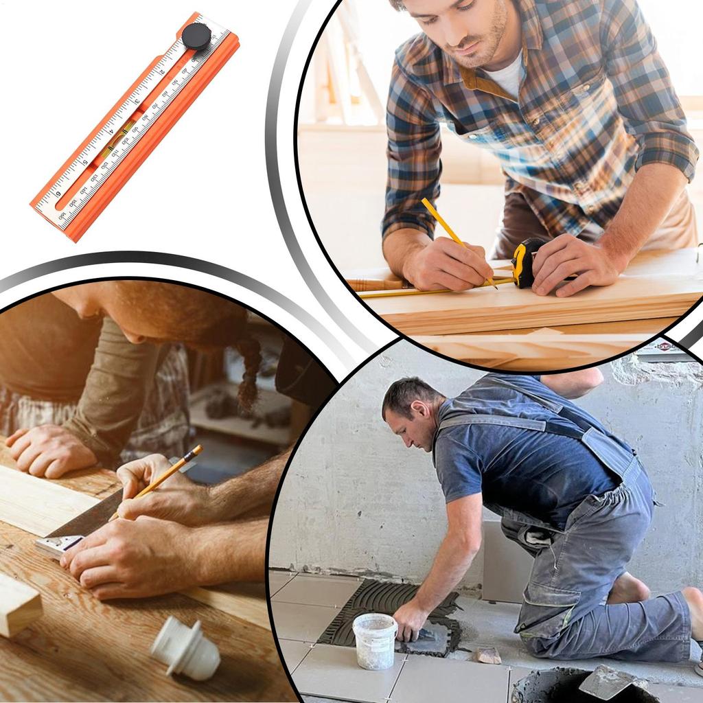 Measuring Tools For Woodworking Scribing Ruler Adjustable Guide With Angle Marking 15-90 Degree For Layout Gauge Portable