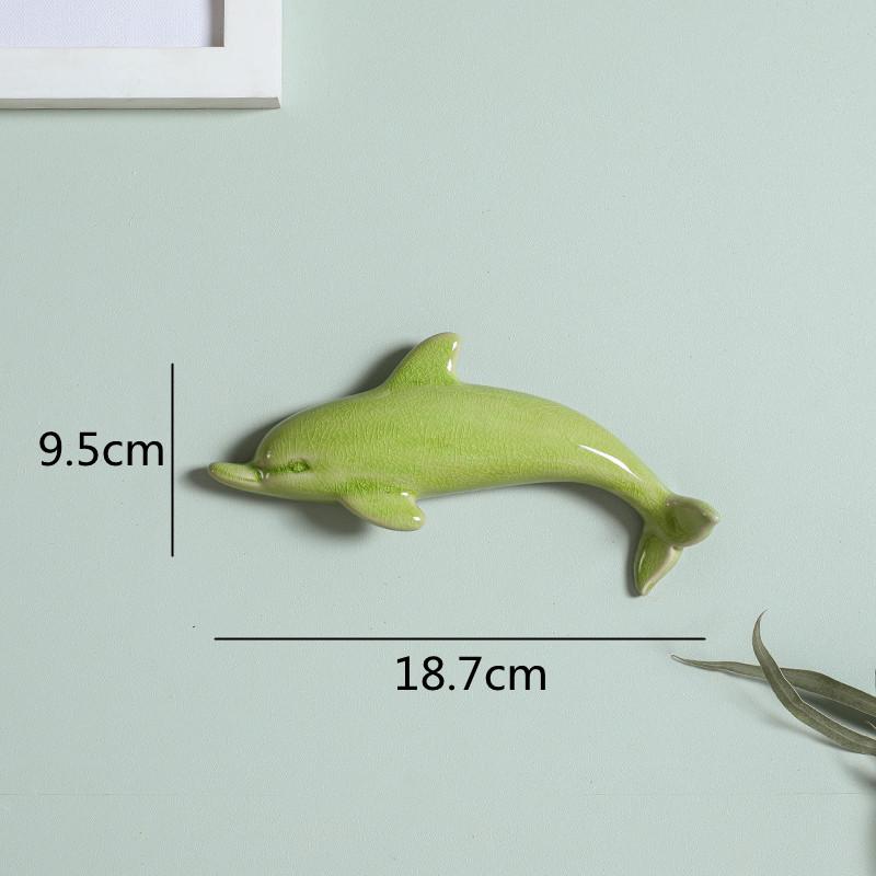 Wall Decoration Ceramic Suspension Dolphin Fish Color Ocean Background Wall Children's Room Decoration Accessories Baby Nursery