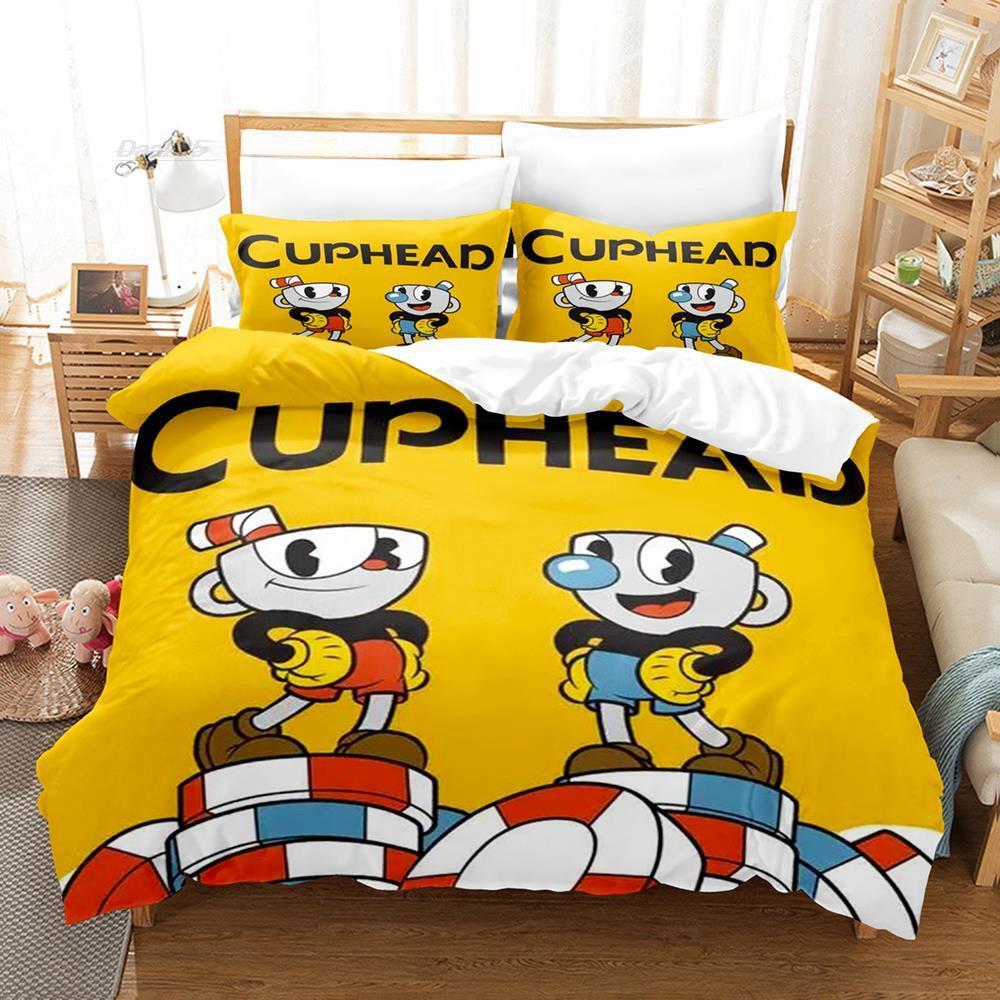 New 3D Print Anime The Cuphead Show Bedding Set Single Twin Full Queen King Size Bed Set Aldult Kid Bedroom Duvetcover Sets