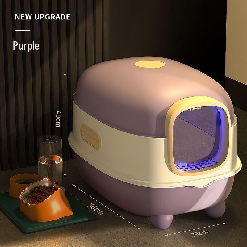 Automatic Odor-Proof Enclosed Cat Litter Box with Deodorization