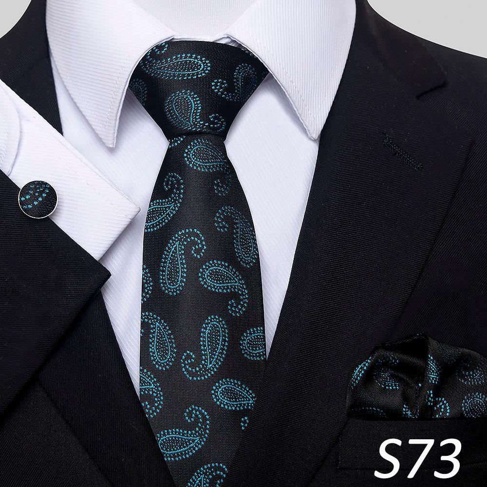 Men'S Tie Three-Piece Set Striped Flower Series Shang Tie