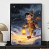 Disney Themed Diamond Painting Kit Handmade diy5D Home Decoration giftPinocchio Winter Snow Lantern Scene Art Craft Collectible