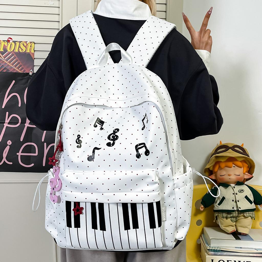 Nylon Rucksack mit Punktmuster für Mädchen und Jungen mit leichtem Design für Schule und Reisen