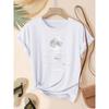 Moonlight Over Water Women's Tee - Minimalist Graphic, Casual Gray Top
