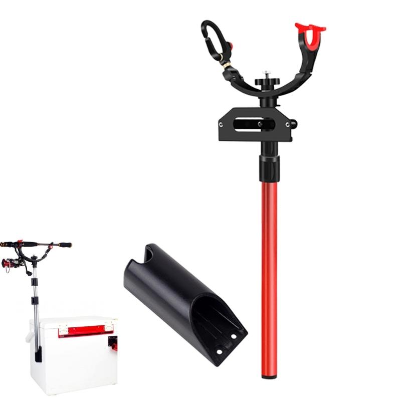 Telescopic Fishing Rod Holder Adjustable Angles for Kayak Boats with Universal Baits Box Mount Rod Stand Easy Installation