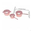 3 Pieces Copper-Toned Miniature Cookware Set Realistic for Craft Enthusiasts