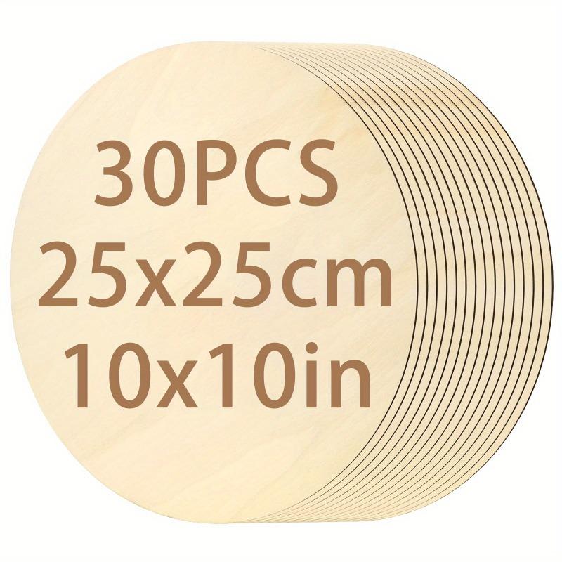 24/30pcs 10x10 Inch Round Wooden Pieces DIY Wood Board Handicraft Decor Laser-Cut Wooden Round Plates Door Sign Label Home Decor