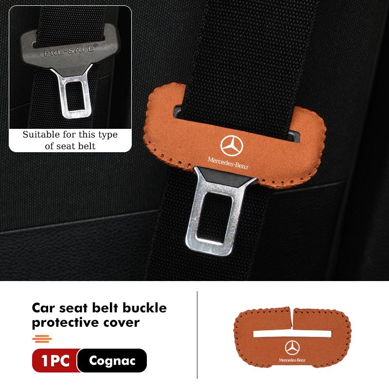 FA02Car Seat Belt Buckle Clip Protector Suede Anti-Scratch Cover For Benz W202 W212 W126 W140 W168 W177 CLS GLE GLC GLS CLA