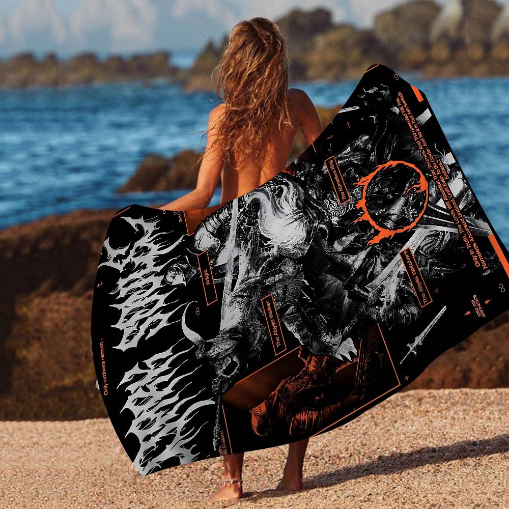 Game Dark Souls Microfiber Beach Towel Absorbent Quick Dry Soft Yoga Swimming Resort Mountain Climbing Towel
