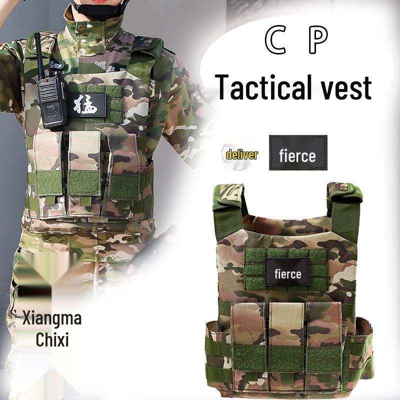 Costume da gilet tattico mimetico per bambini - Uniforme militare con stampa a strisce di tigre COS Gear.