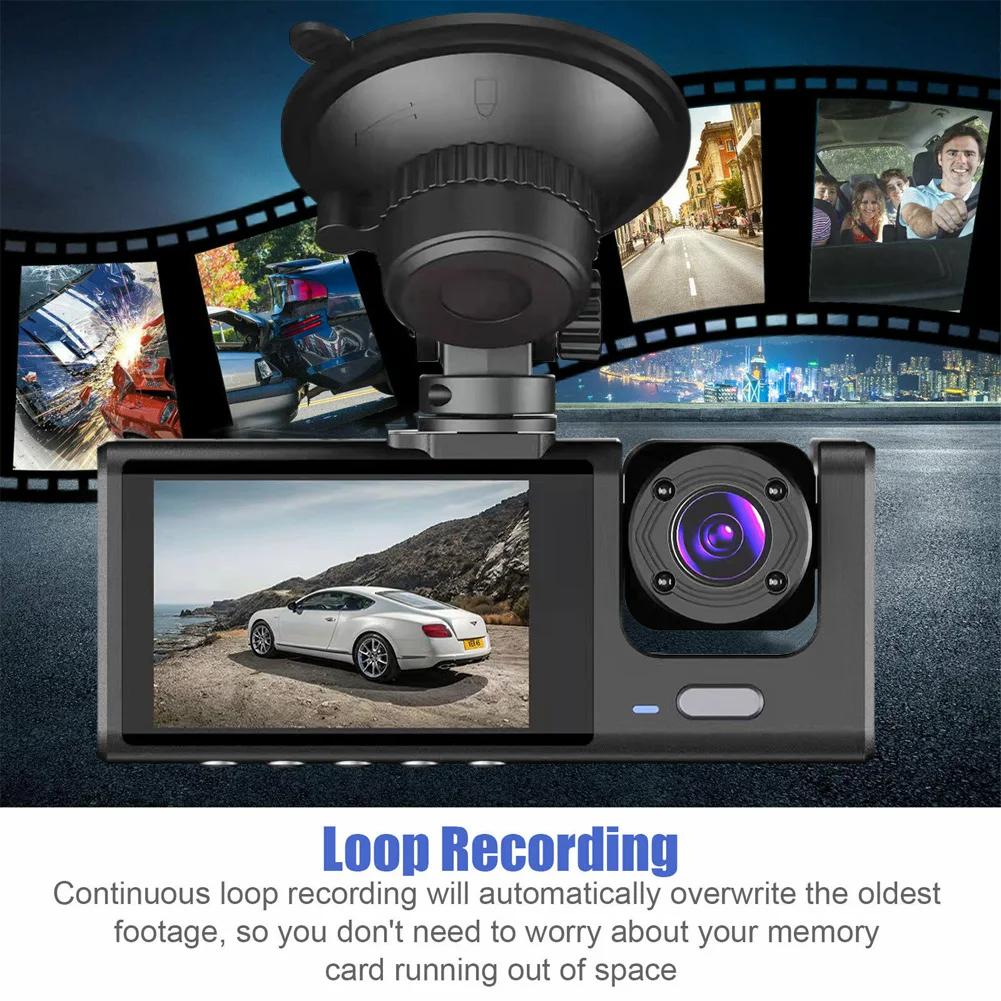 3 Channel Mini Car DVR Three Way Dash Cam Inside Vehicle Camera DVRs Recorder FHD 1080P Video Dashcam Camcorder Black Box Registrator