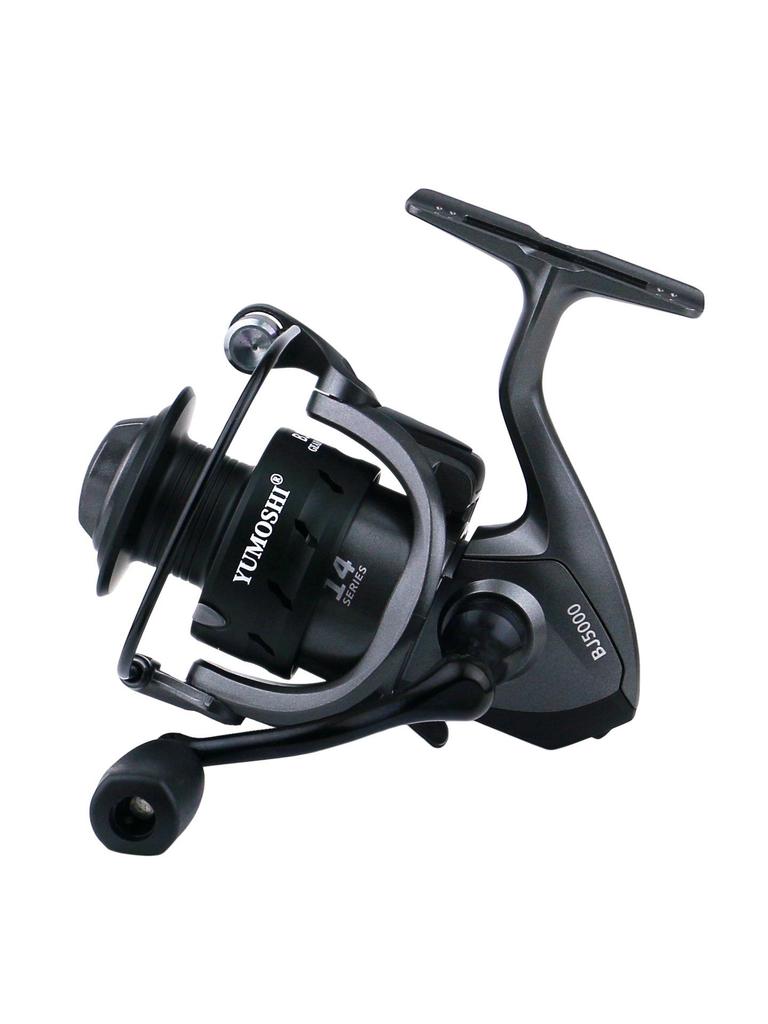 YUMOSHI Metal Spool Spinning Reel for Raft, Sea, Rock Fishing, and Lure Fishing with Metal Handle.