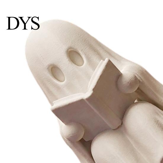 Trendy Desktop Ornament Ghost Reading Book Halloween Decoration, 3D Printed Shelf Sitter Statue, Gothic Style Decor Cute Spooky Sitting Figurine