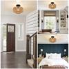Natural Rattan Ceiling Light Chandelier Hanging E27 Lamp Handmade Fixture Weaving Home Living Room Decor Ceiling Pendant Light