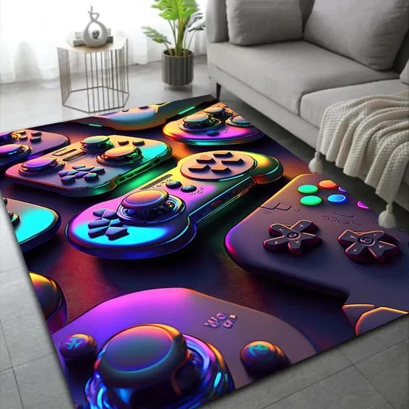 

Игровой ковер Ковер для детской комнаты Крутой коврик с игровым контроллером Придверный коврик для дома Гостиная Спальня Напольный коврик Подростковое общежитие Коврик в стиле хиппи 40x60cm