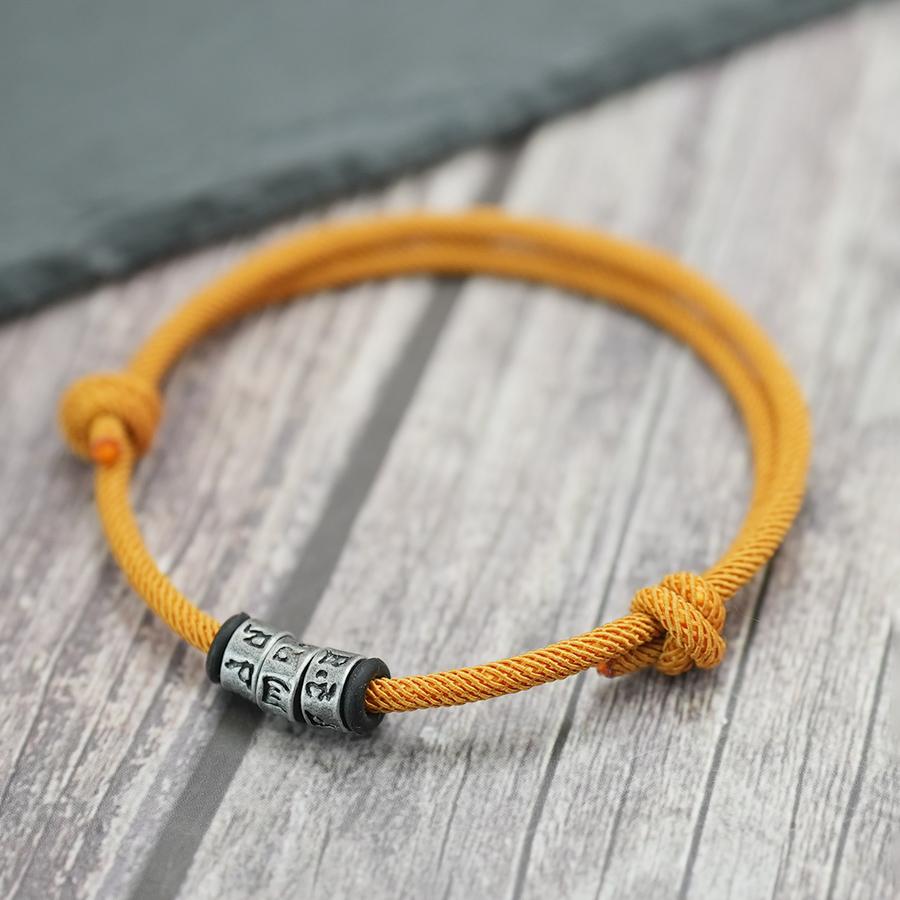

Retro Sanskrit Bracelet For Men A Grade 3mm Cord Chain Braslet Adjustable 5 Colors Lucky String Braclet Meditatin Accessories темно-желтого