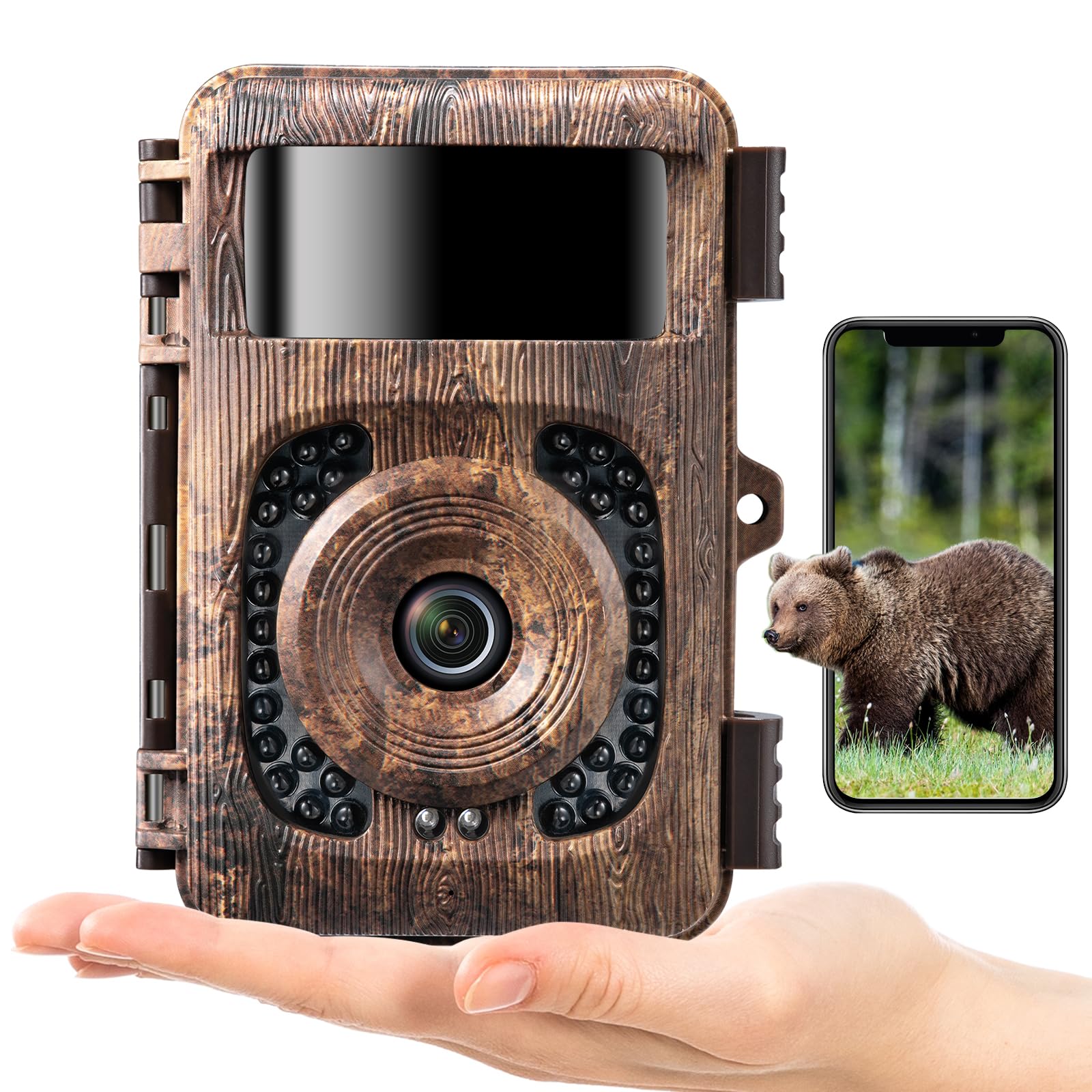 

Концептуальна лісова камера 4K 32МП Сумісна з Bluetooth Дальність виявлення 940нм Невидиме світло Інфрачервоне бачення Відстань Тригер Датчик руху Водонепроникність IP66