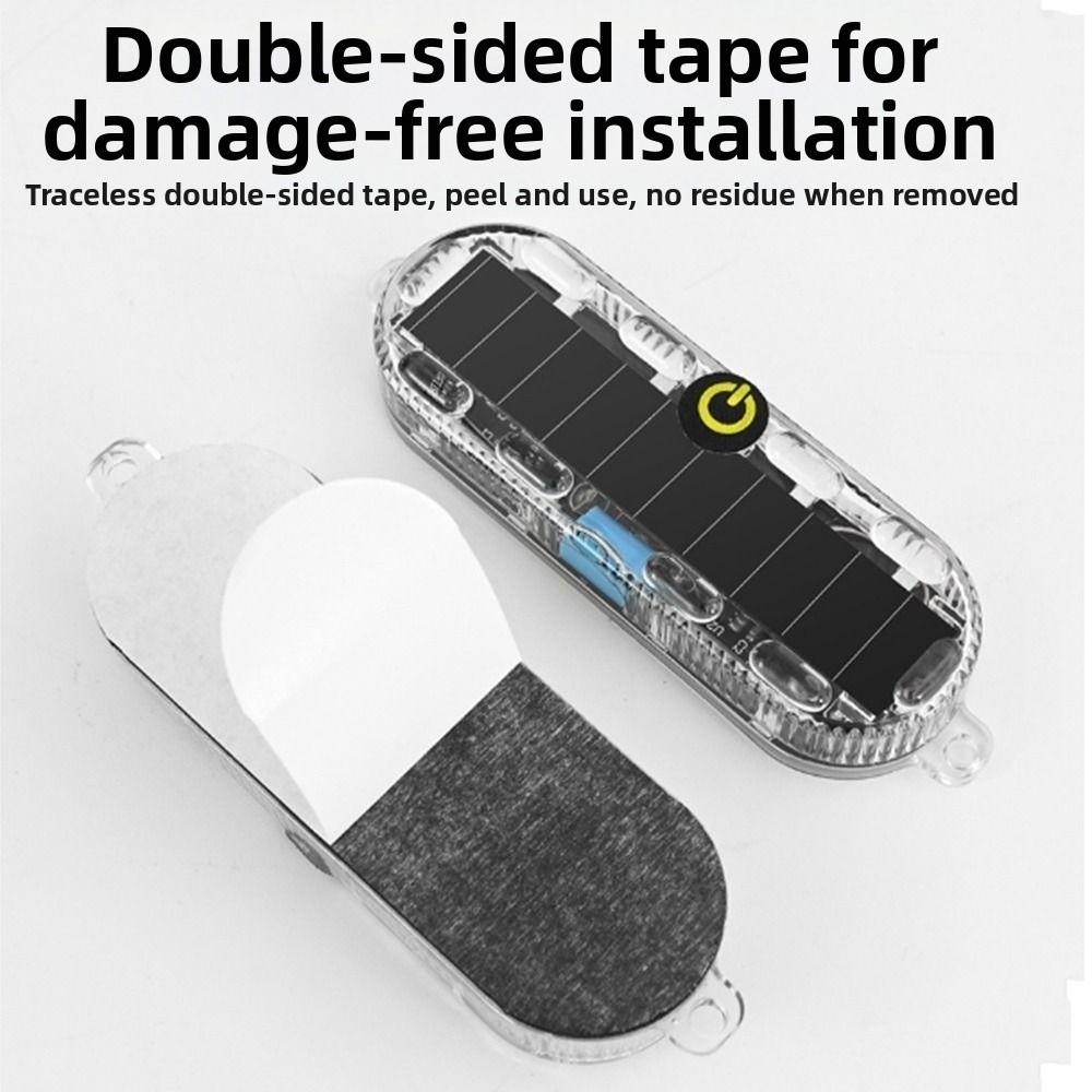 4Pcs Flashing Mode LED Warning Light Solar Powered Motorcycle Tail Lights  Electric Bicycle