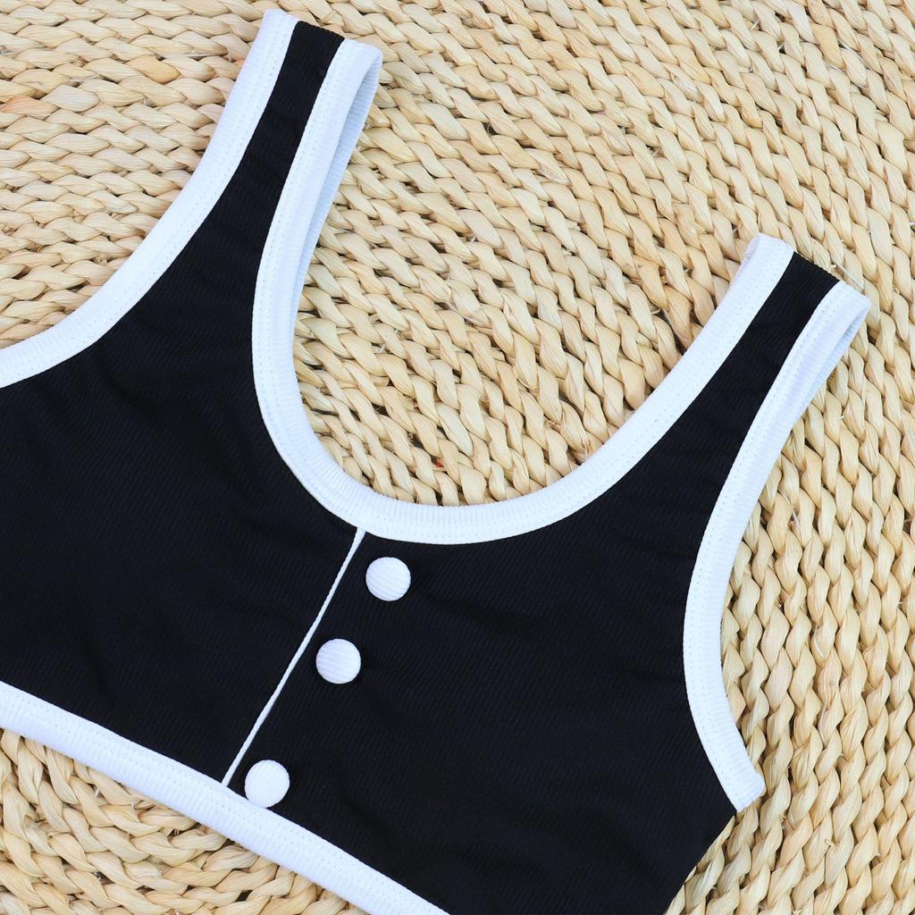 2024 Schwarz & Weiß Colorblock High Waist Bikini - Elegante Bademode im europäischen und amerikanischen Stil