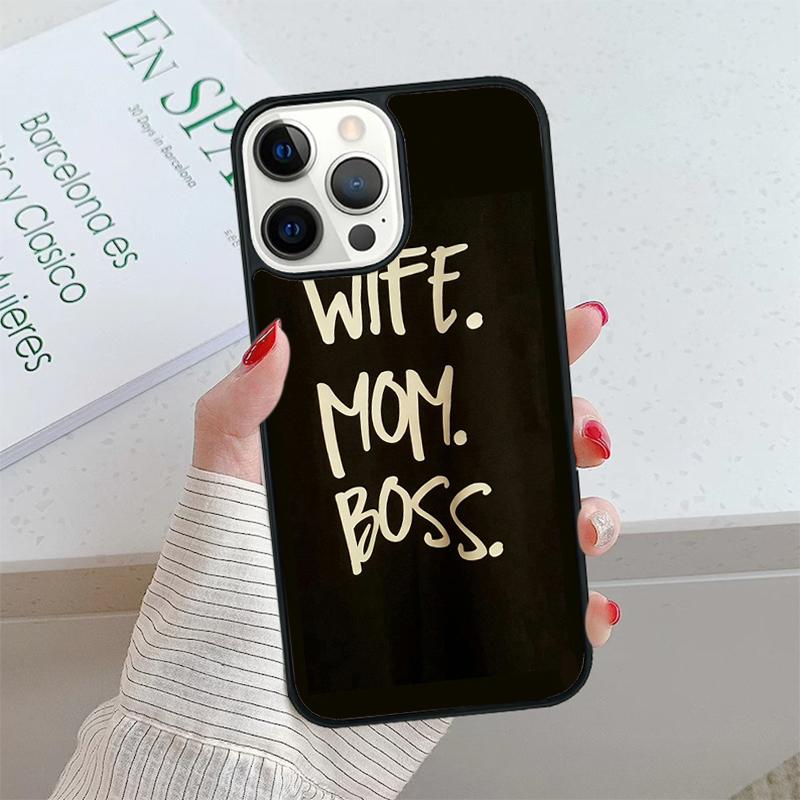 Wife Mom Boss Quotes Phone Case cover For iPhone 17 Air 15 16 16e 14 13 Pro Max Coque 12 11 Pro Max For Apple PLUS fundas