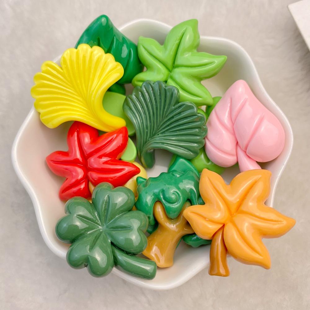 10Pcs New Cute Resin Cute All Kinds of Leaves  Flat Back Cabochon DIY Jewelry Craft Decoration Accessorie