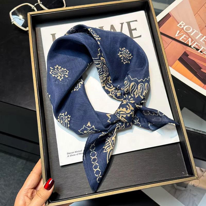 30% Silk 70% Cotton Scarf Women Square Neck Shawls Wraps for Ladies Foulard Scarves Pashmina Female Hijab Bandana Bufanda 70cm