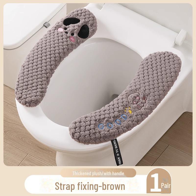 Universal Waterproof Plush Toilet Seat Cushion for All Seasons - Thickened Winter Design