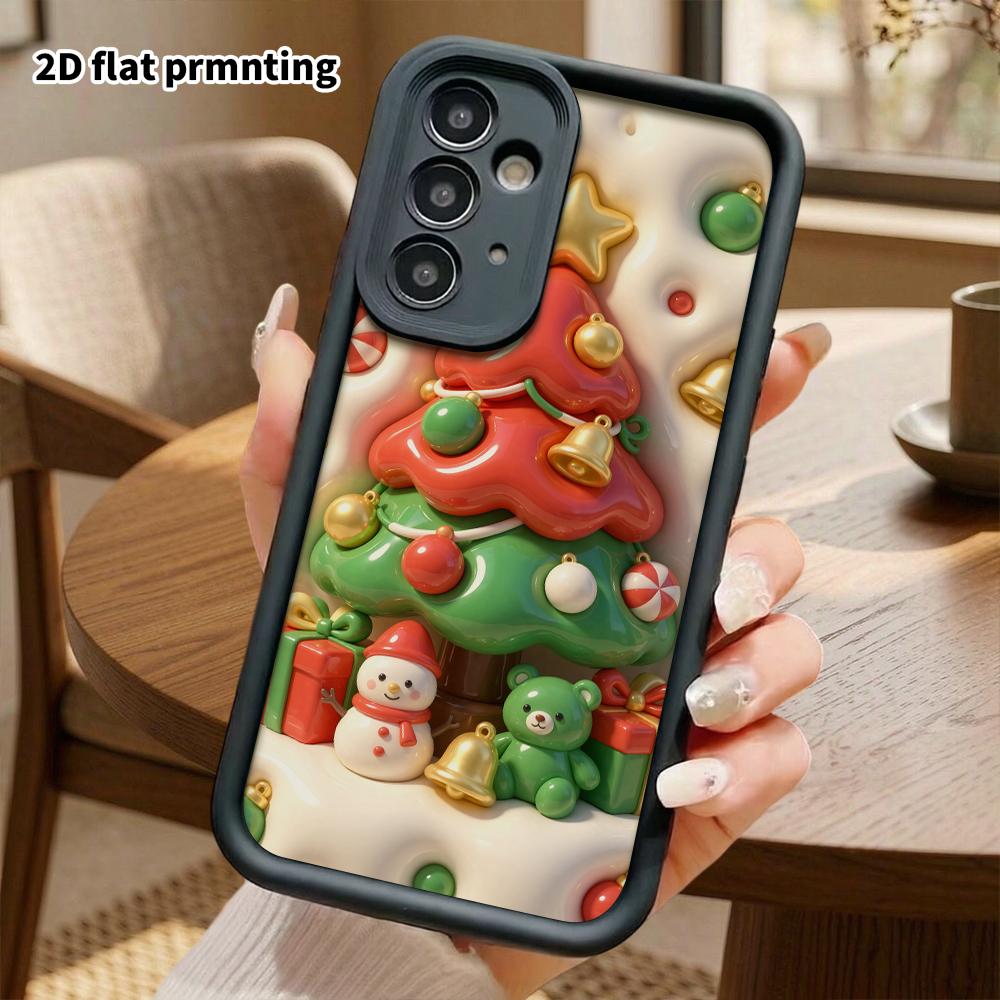 Phone case: 2D flat, suitable for Samsung Galaxy A34 A35 M05 M06 S20 S22 S21 FE Plus 5G protective case, Christmas tree, Christmas and Halloween, perf