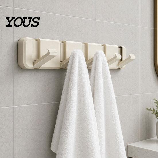 Space Saving Door Hooks Over The Hanger Hooks, Foldable No Drilling Adhesive Coat Rack, Wall Organizer, for Coats Bags Towels Scarves Keys