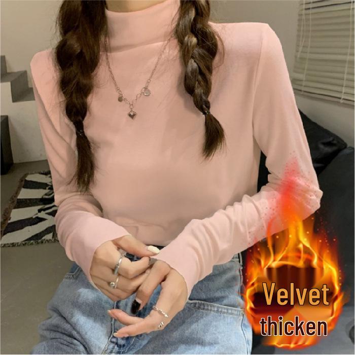 Women's Slim Fit Fleece Turtleneck - Autumn/Winter Long Sleeve Base Layer
