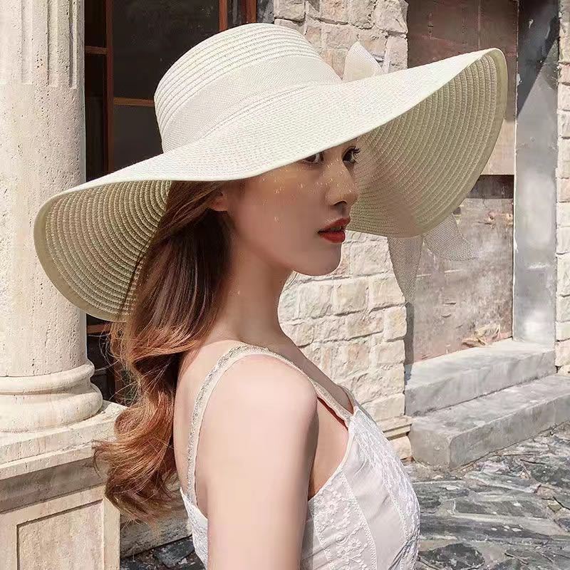 Beach straw hat children summer seaside travel big brim sun protection shade vacation versatile big edge cool hat sun hat