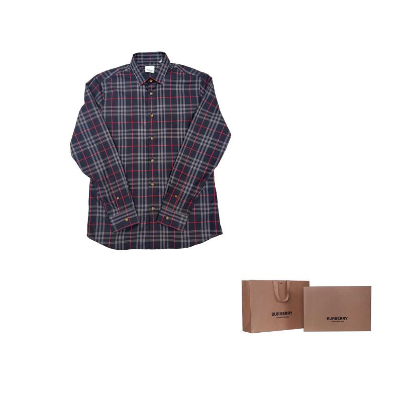 Burberry Shirts Men's Blue Lapel Moderate Other 80842961
