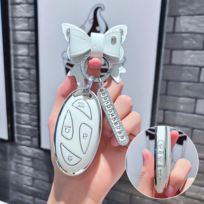 TPU Car Remote Key Case Cover Protect Shell Fob For New Hyundai Kona SX2 EV Grandeur GN7 IONIQ 6 2023 2024 Auto Accessories