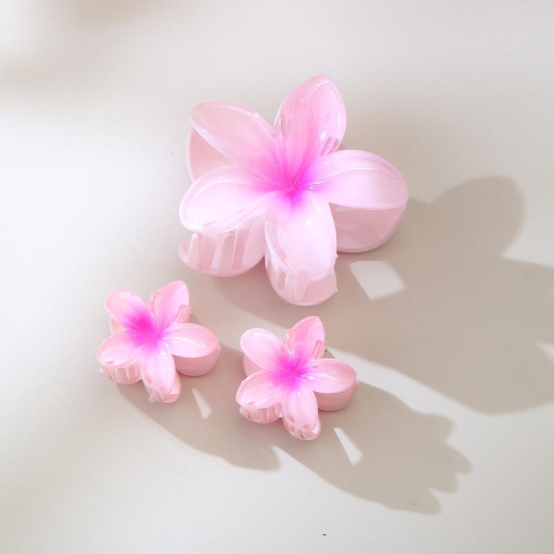 Hot-selling Set of Frangipani Scratch-off Flower Hair Clips Vacation Travel Semi-tied Hair Shark Clip Hair Accessories